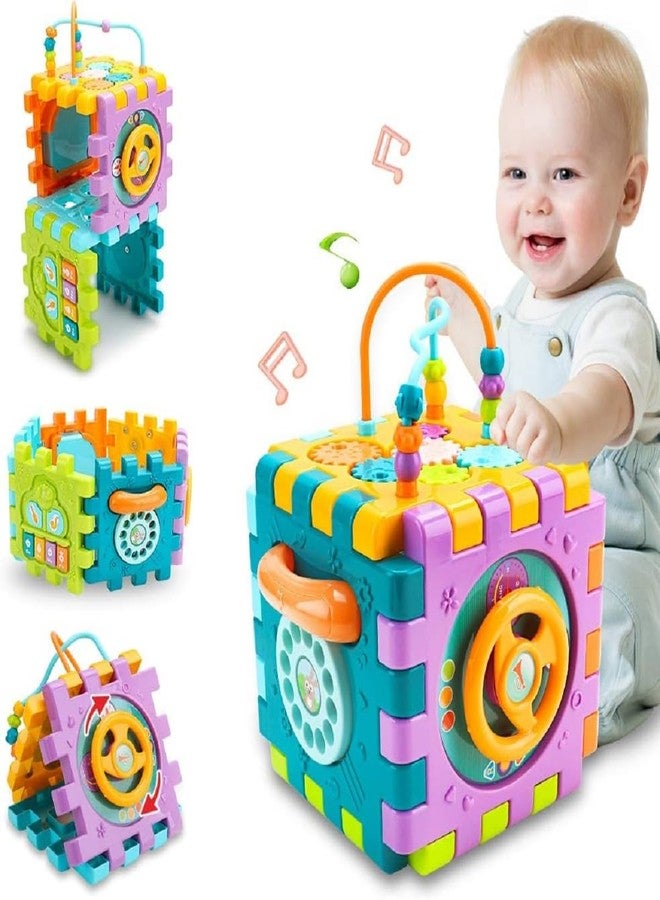 ADKD Shape Sorter Toy for Babies Colorful Elastic Bands Montessori Toys for Toddlers, Early Learning Preschool Educational Baby Sensory Toys (Activity Cube) - Image 3